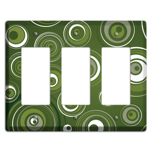 Green Circles 3 Rocker Wallplate