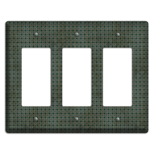 Dark Green Grunge Tiny Tiled Tapestry 3 Rocker Wallplate