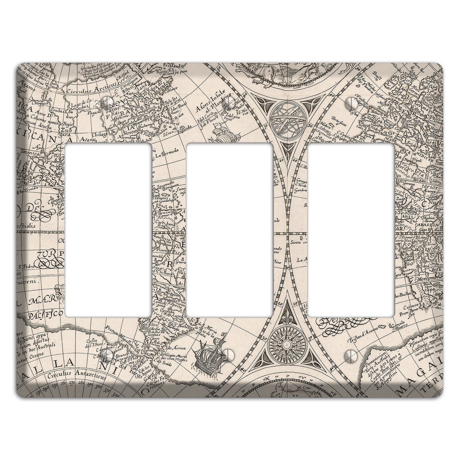 Map of South America 3 Rocker Wallplate