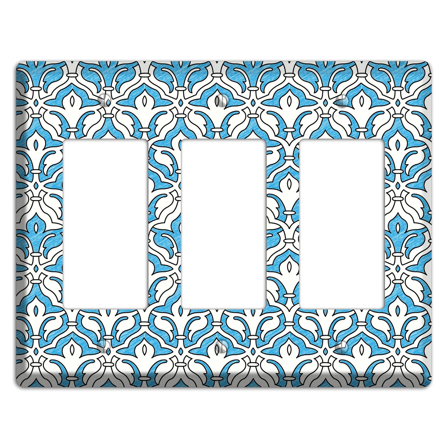 Blue Scallop Tapestry 3 Rocker Wallplate