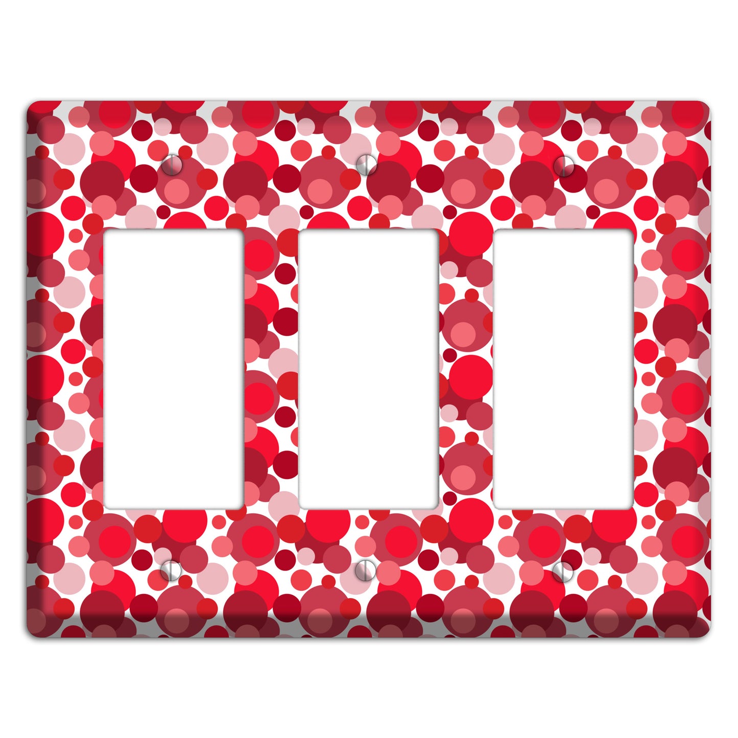 Multi Red Bubble Dots 3 Rocker Wallplate