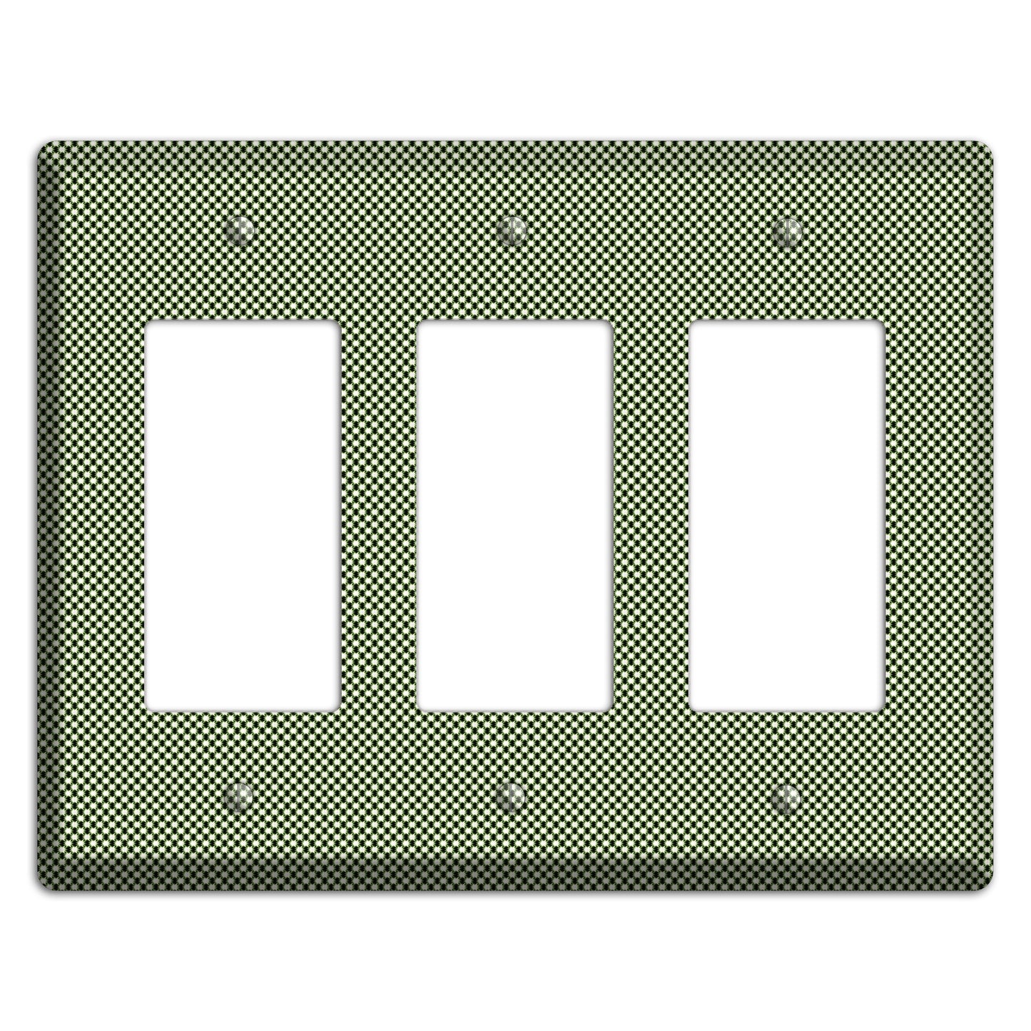 Green Tiny Check 3 Rocker Wallplate