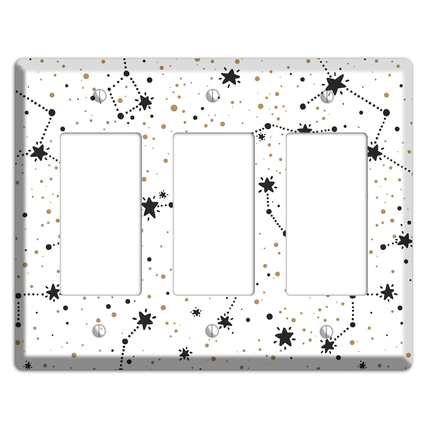 Constellations White 3 Rocker Wallplate