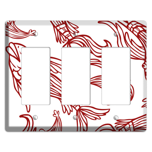 Red and White Koi 3 Rocker Wallplate