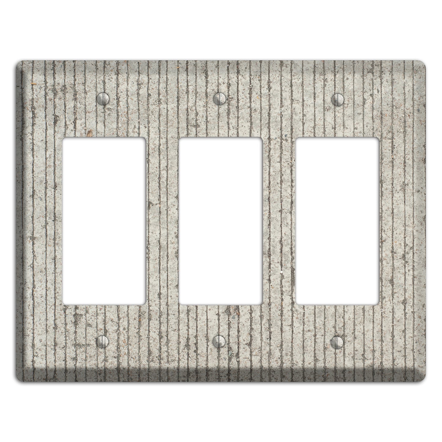 Vertical Concrete 3 Rocker Wallplate