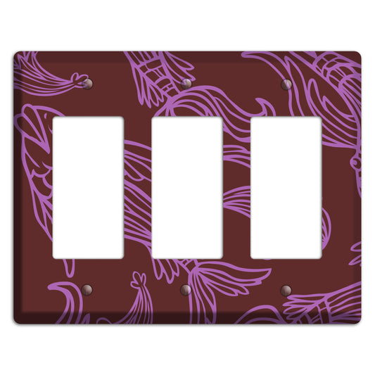 Purple and Pink Koi 3 Rocker Wallplate