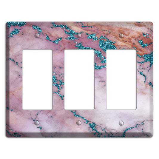 Lily Marble 3 Rocker Wallplate