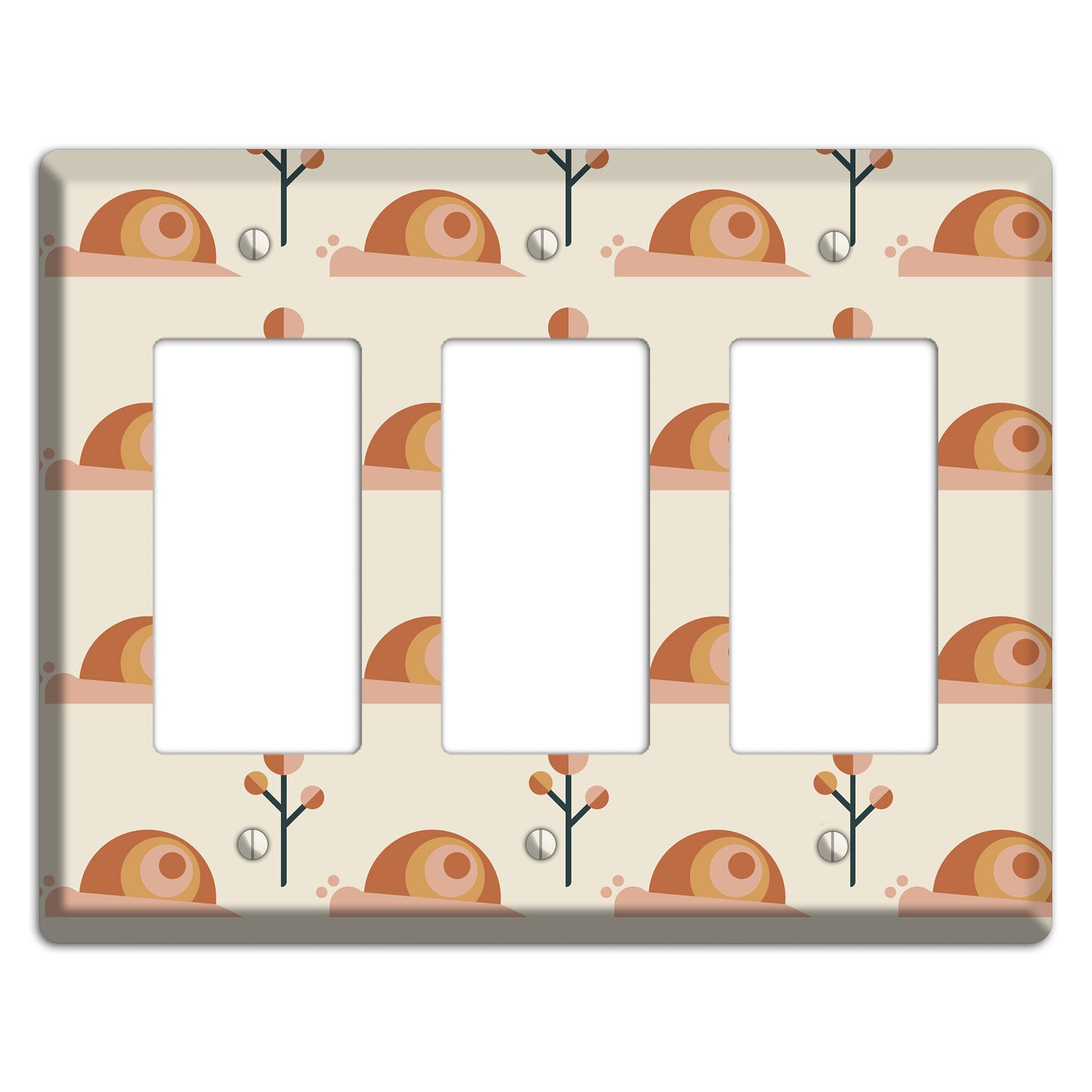 Retro Snails 3 Rocker Wallplate