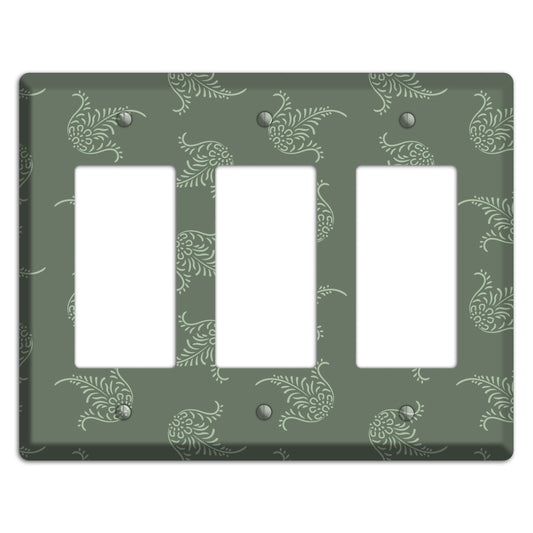 Moss Trefoil Cartouche 3 Rocker Wallplate