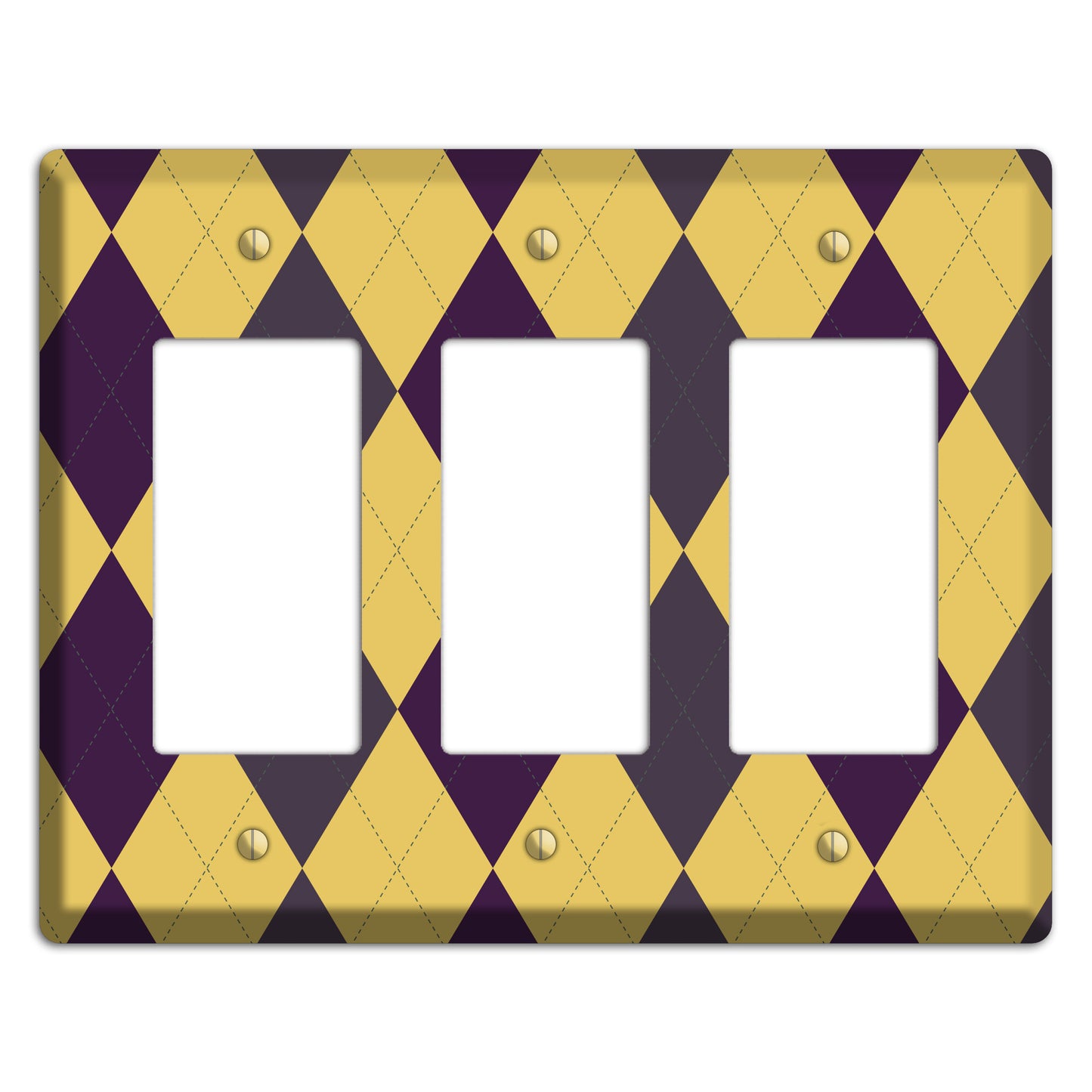 Yellow Plum Brown Argyle 3 Rocker Wallplate