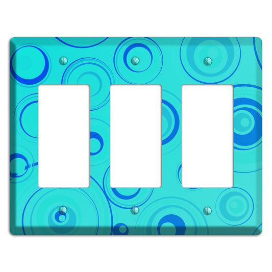 Turquoise Circles 3 Rocker Wallplate