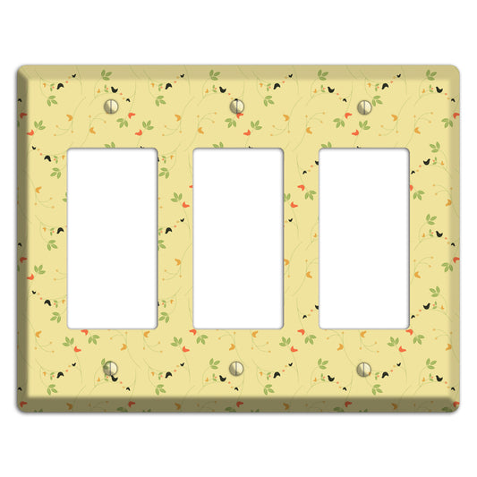 Tiny Yellow Flowers 3 Rocker Wallplate