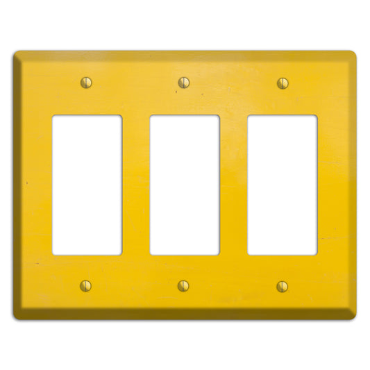 Bright Yellow Concrete 3 Rocker Wallplate