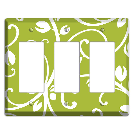 Green Bud Sprig 3 Rocker Wallplate