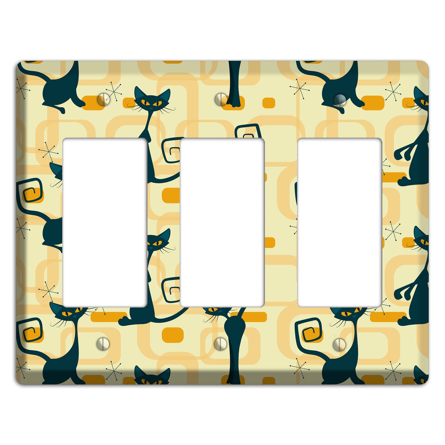 Navy Kitties 3 Rocker Wallplate