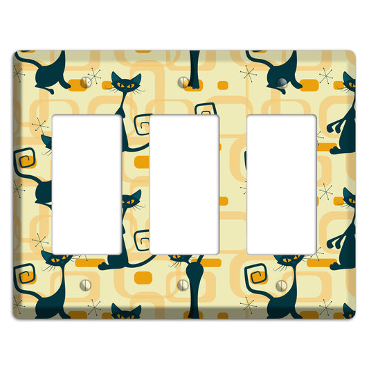 Navy Kitties 3 Rocker Wallplate