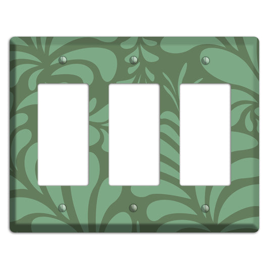 Green Herati 3 Rocker Wallplate