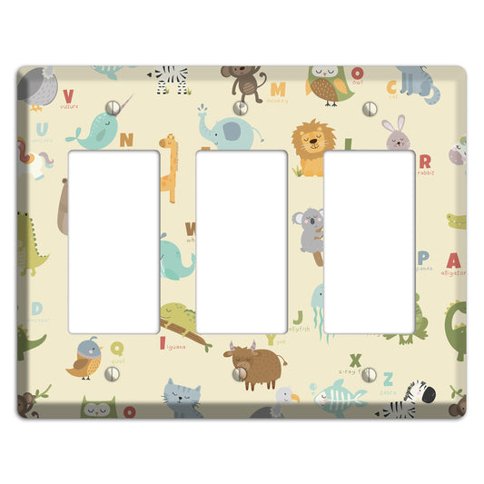 Animal Alphabet 2 3 Rocker Wallplate