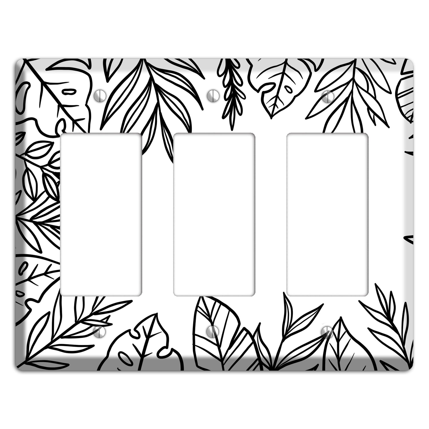 Hand-Drawn Leaves 4 3 Rocker Wallplate