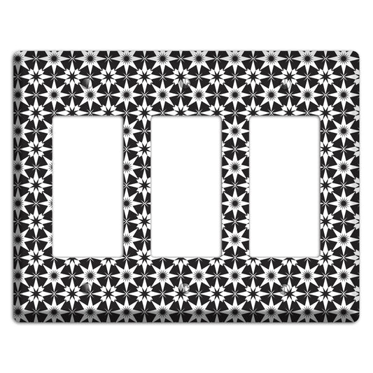 Black with White Foulard 3 Rocker Wallplate