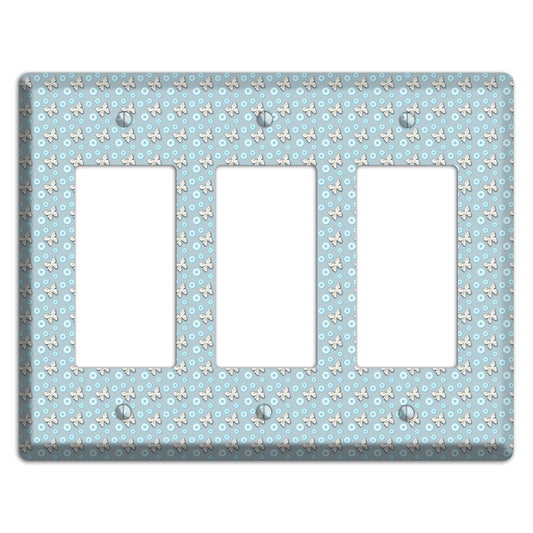 Blue with Butterflies 3 Rocker Wallplate