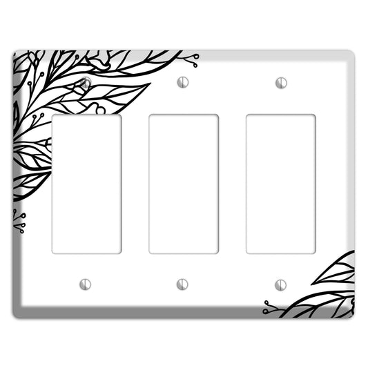 Hand-Drawn Floral 22 3 Rocker Wallplate