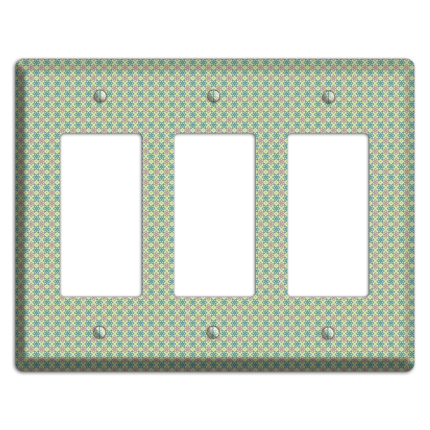 Multi Green Foulard 3 Rocker Wallplate