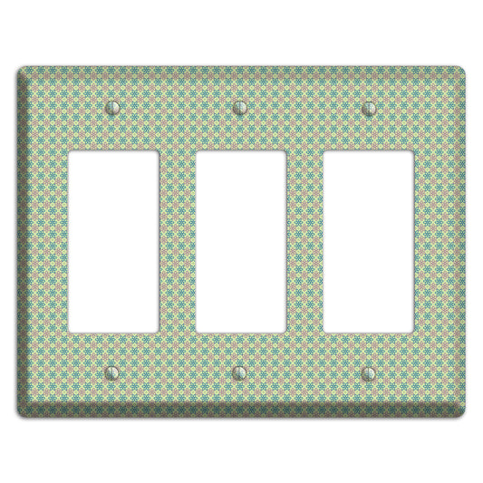 Multi Green Foulard 3 Rocker Wallplate