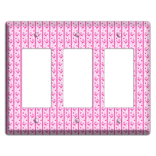 Pink Small Floral Pattern 3 Rocker Wallplate