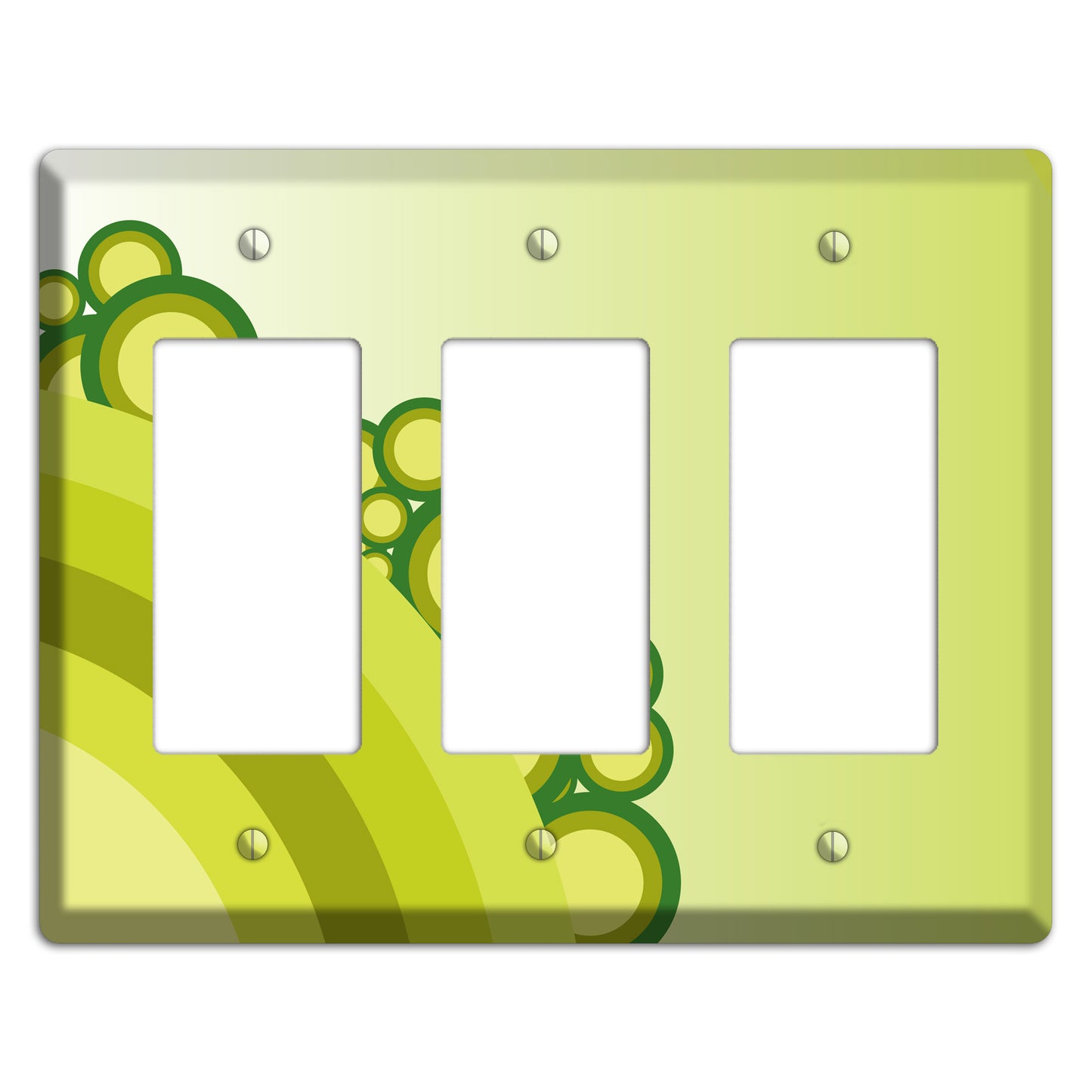 Green Rainbow Dots 3 Rocker Wallplate