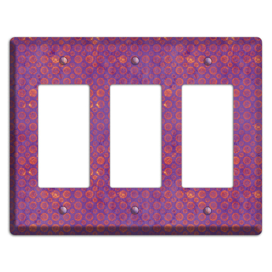 Purple and Pink Circles 3 Rocker Wallplate