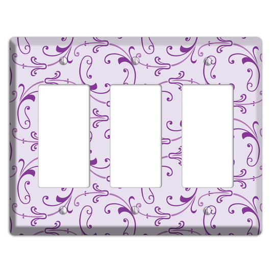 Lilac Victorian Sprig 3 Rocker Wallplate