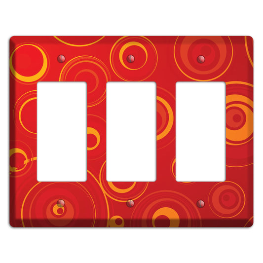 Red Circles 3 Rocker Wallplate