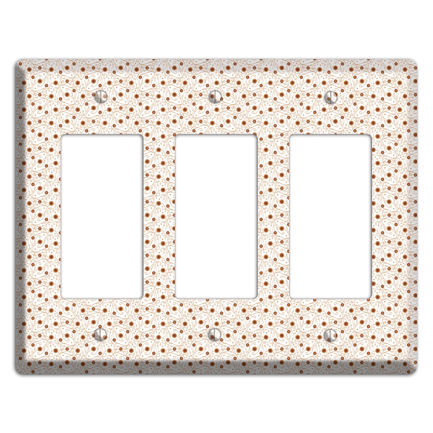 Tiny White Vine Floral 3 Rocker Wallplate