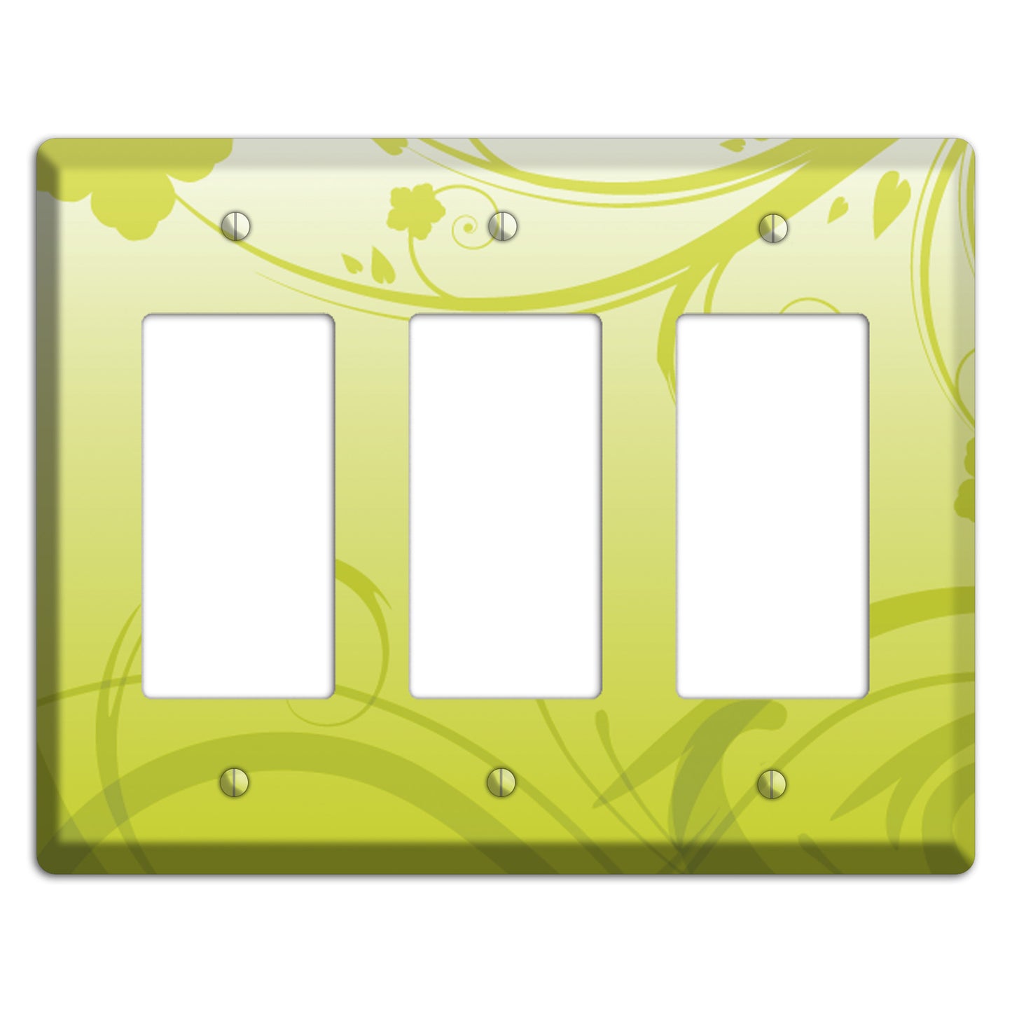 Green Swirls 3 Rocker Wallplate