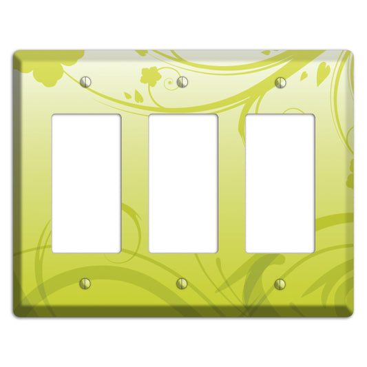 Green Swirls 3 Rocker Wallplate