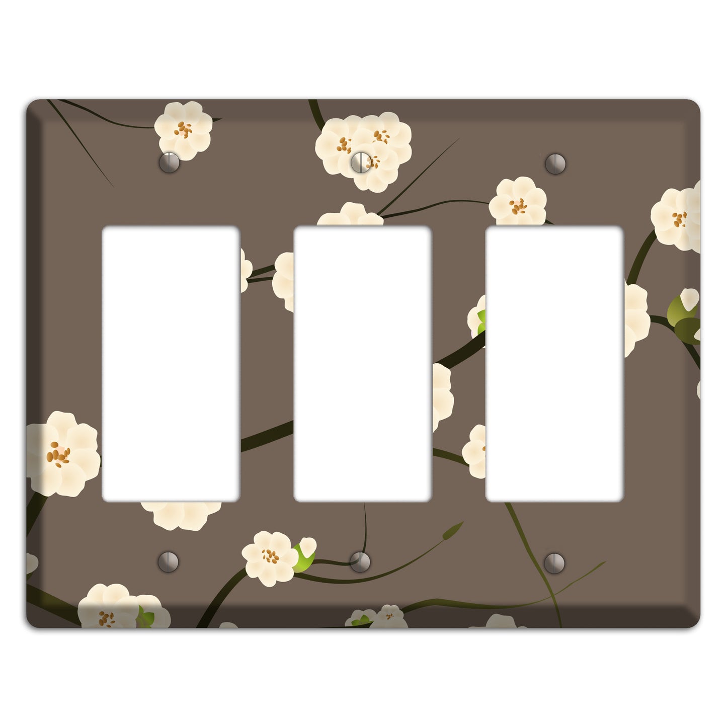 Yellow and Brown Cherry Blossoms 3 Rocker Wallplate