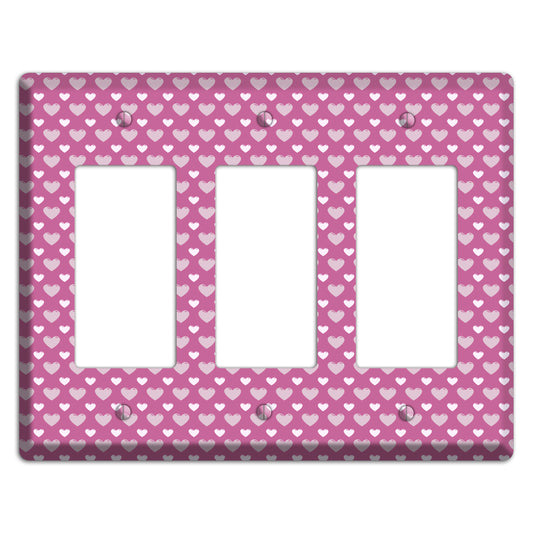 Tiled Small Hearts 3 Rocker Wallplate