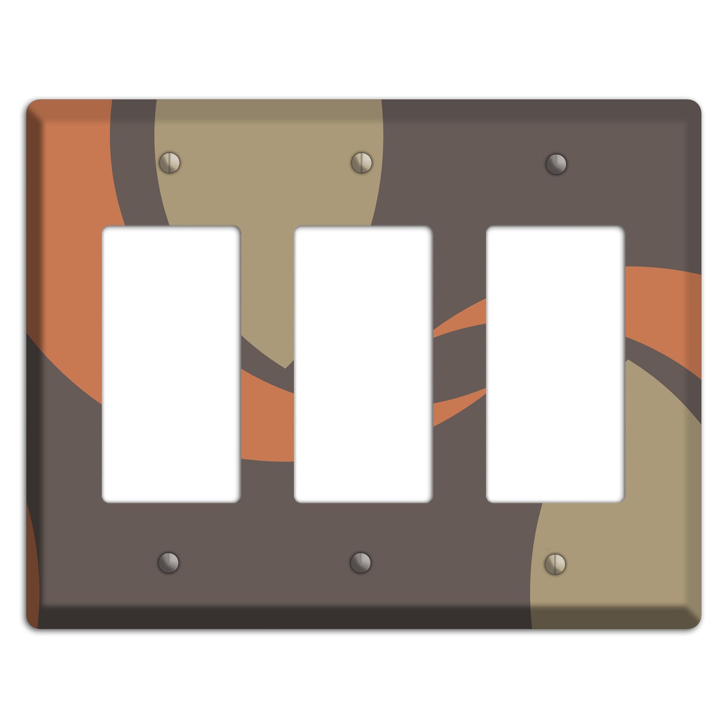 Grey Beige and Orange Abstract 3 Rocker Wallplate