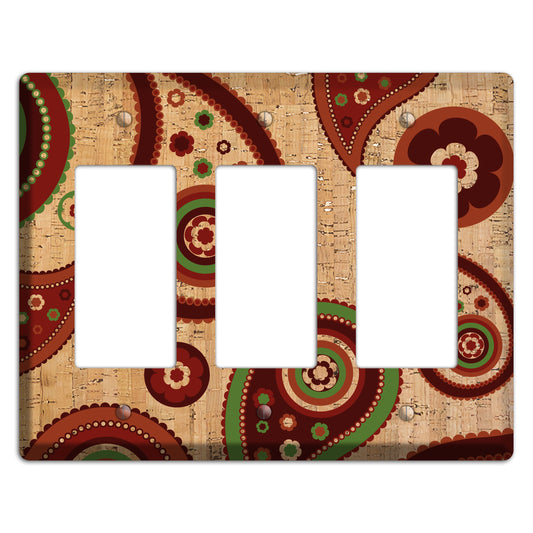 Paisley Cork 3 Rocker Wallplate