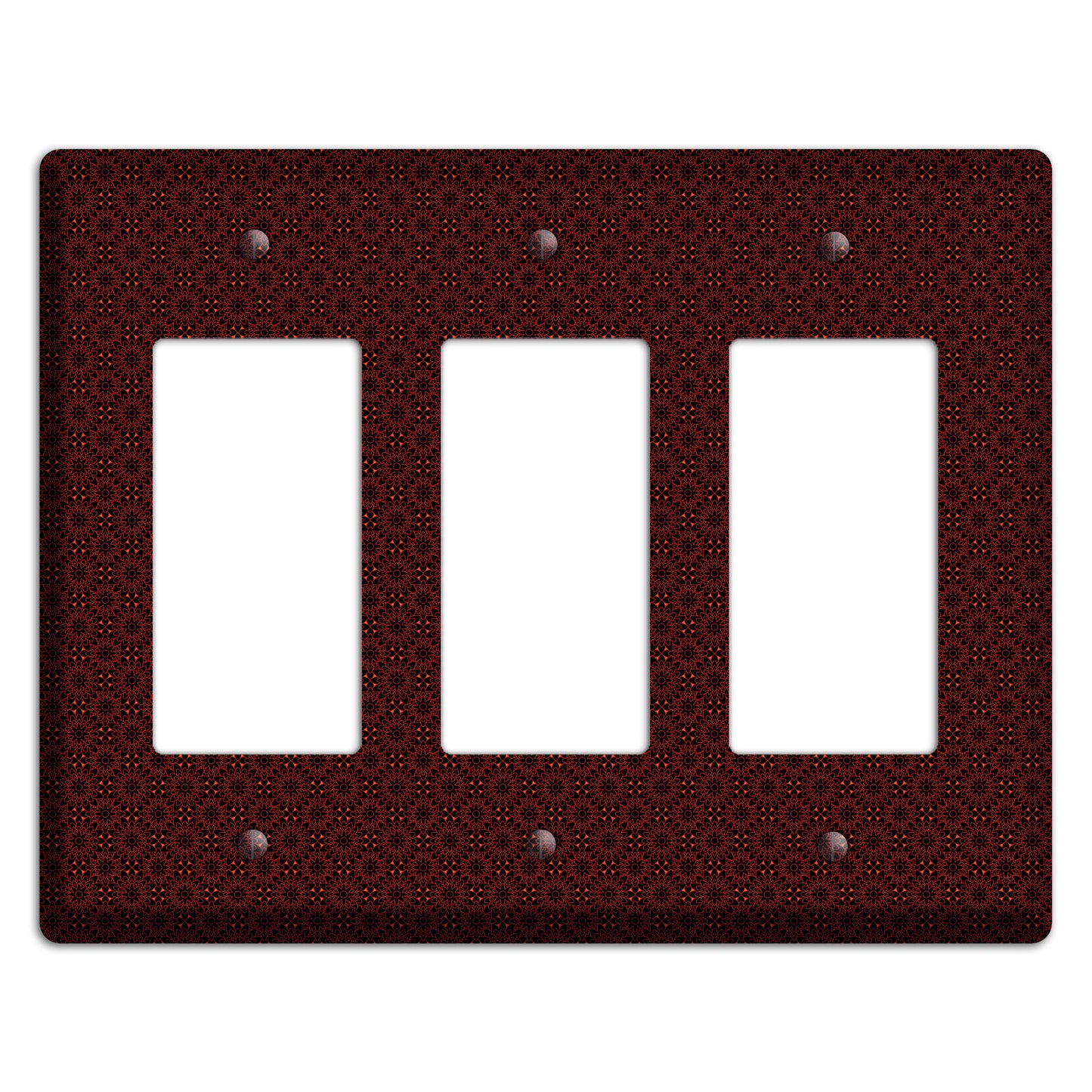 Maroon Checkered Foulard 3 Rocker Wallplate