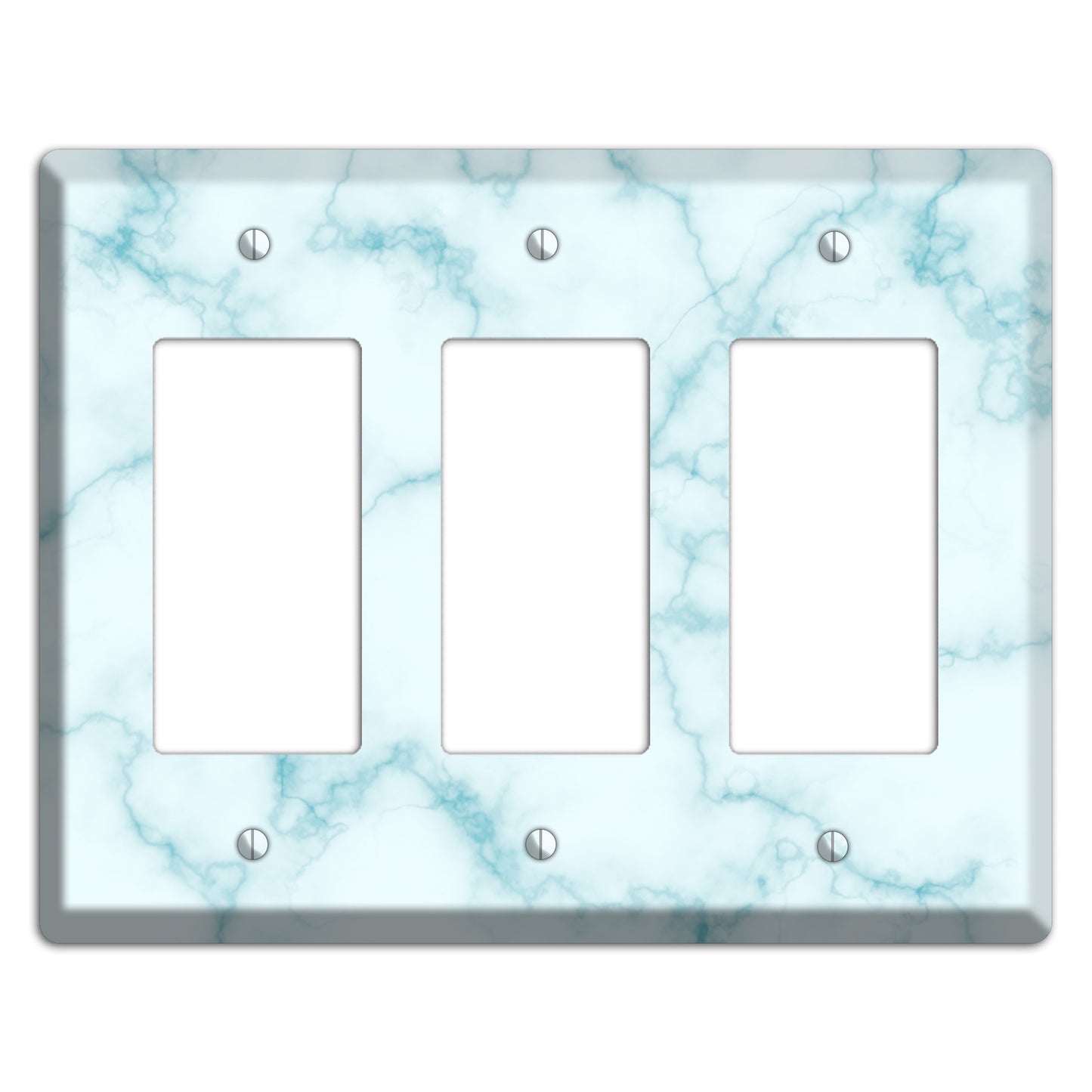 Blue Stained Marble 3 Rocker Wallplate