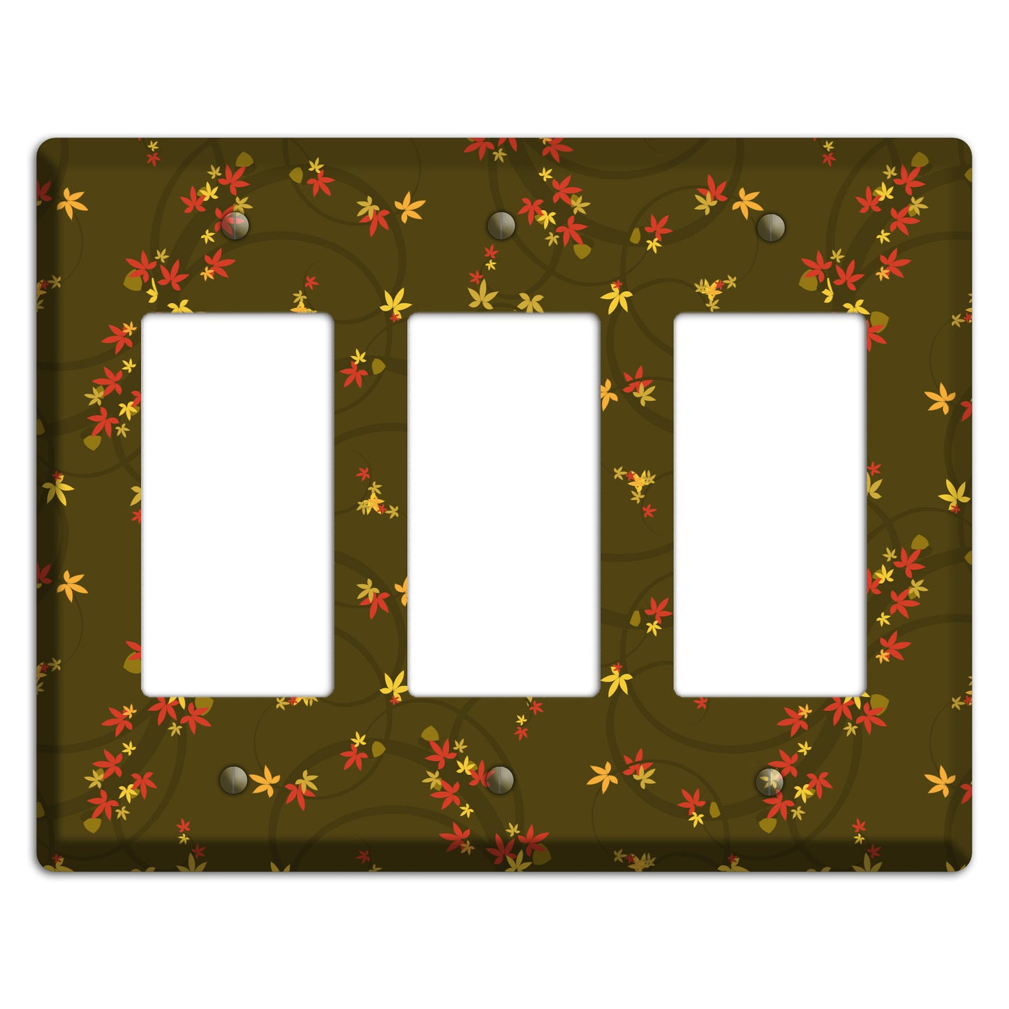 Brown Fall Flowers 3 Rocker Wallplate