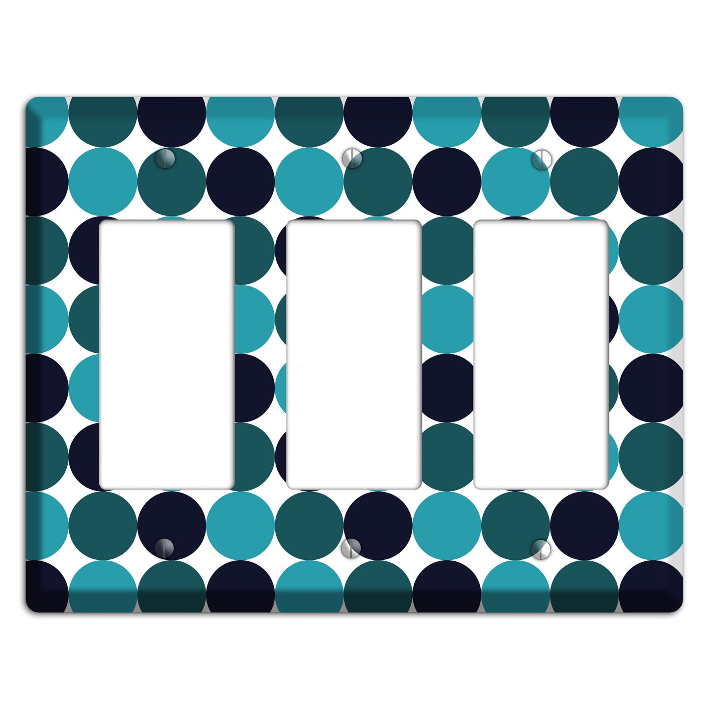 Multi Aqua Tiled Dots 3 Rocker Wallplate