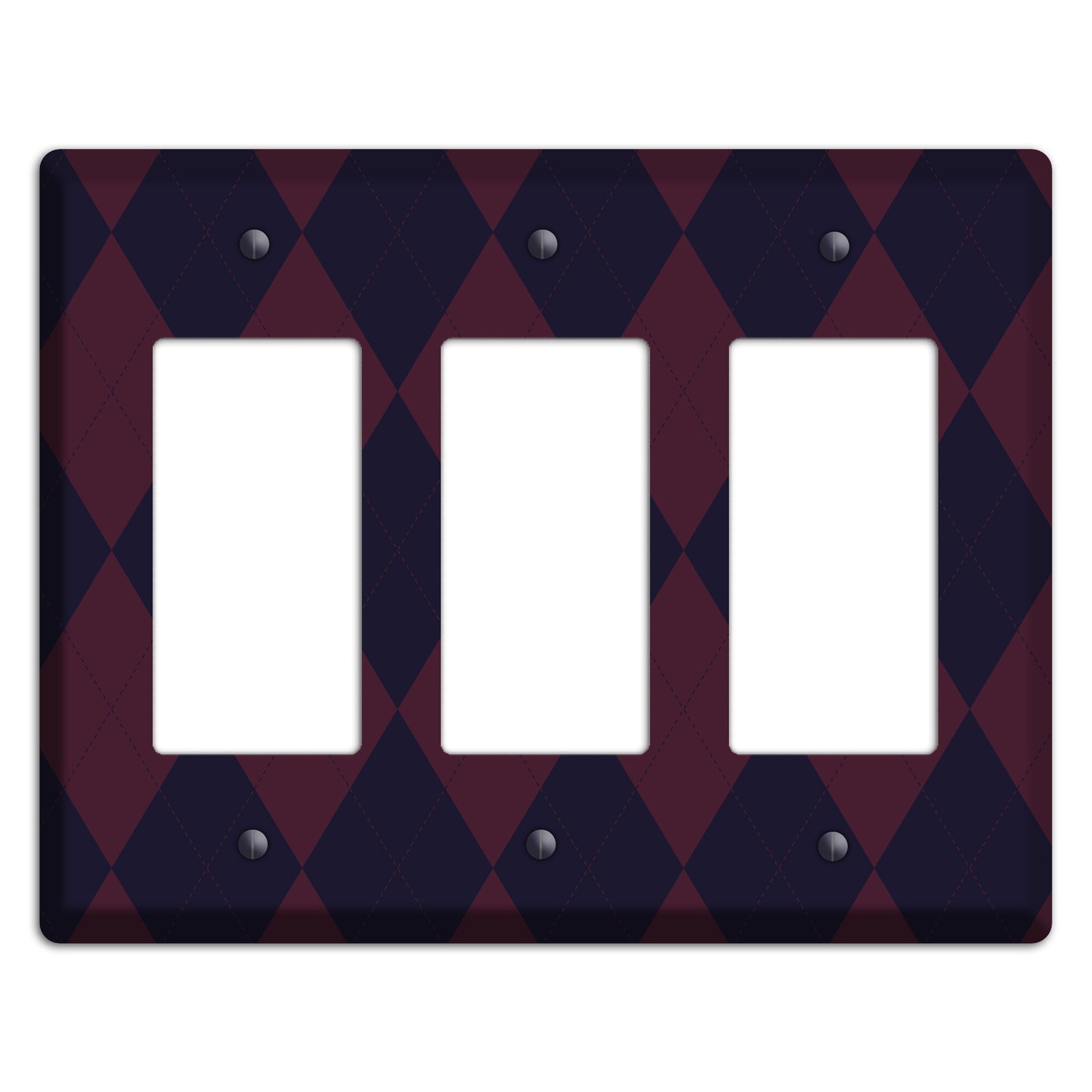 Dark Purple Argyle 3 Rocker Wallplate