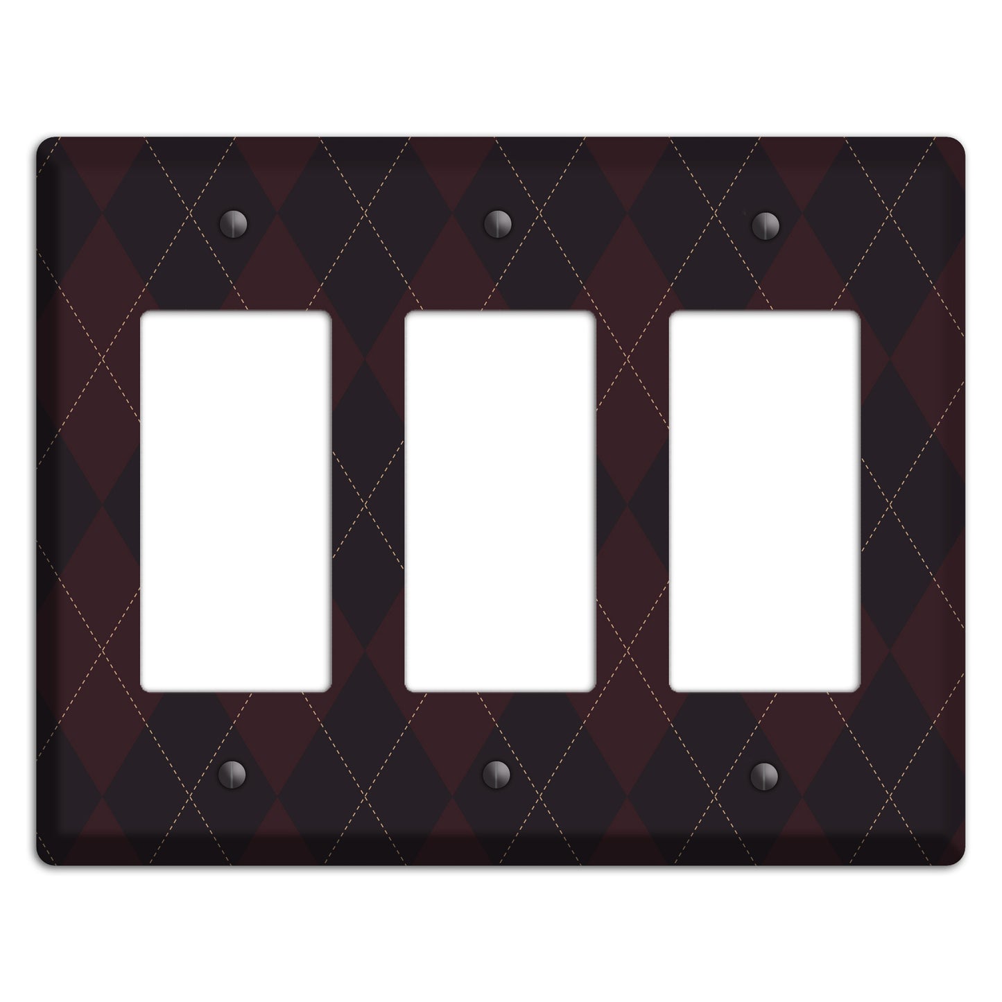 Black Argyle 3 Rocker Wallplate