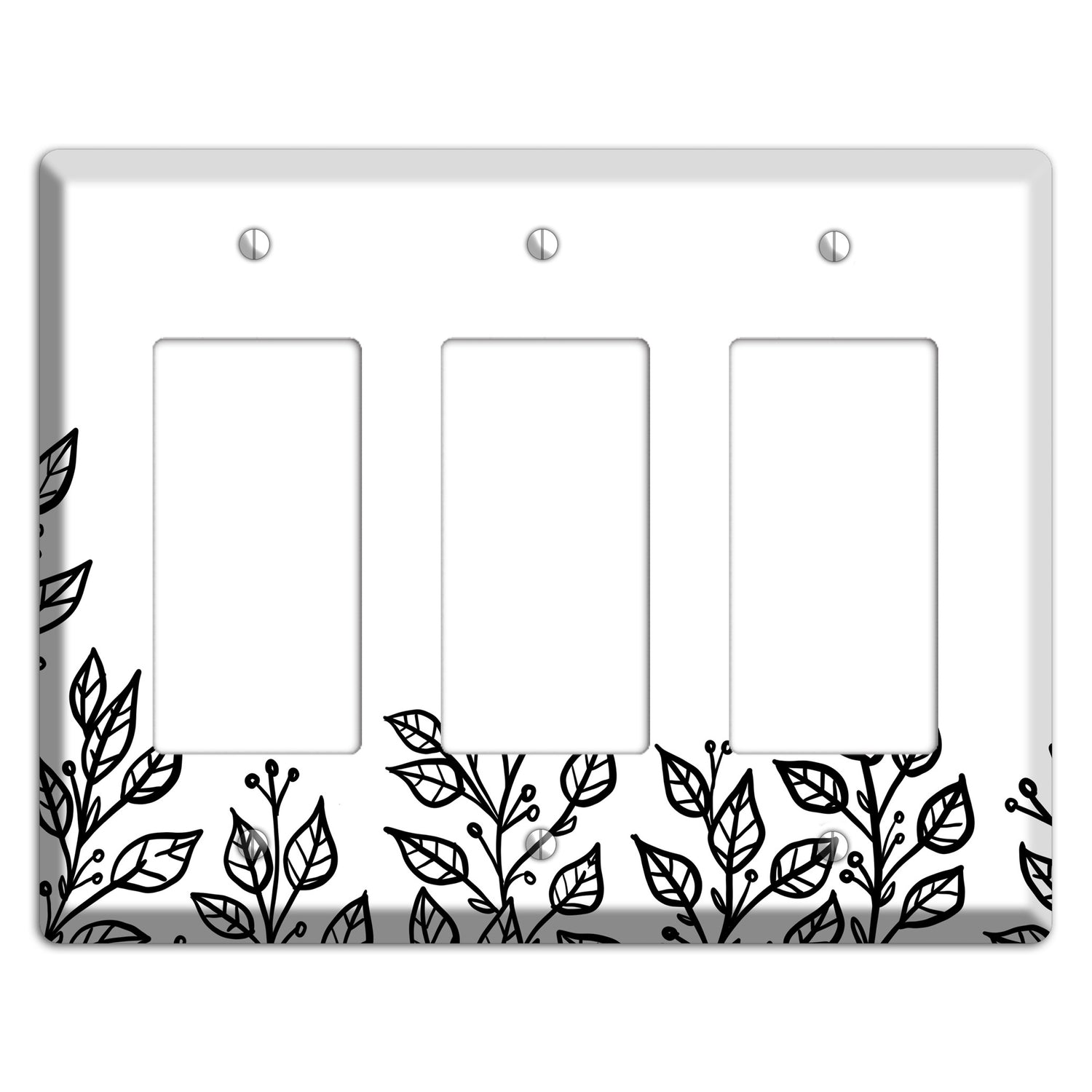 Hand-Drawn Floral 20 3 Rocker Wallplate