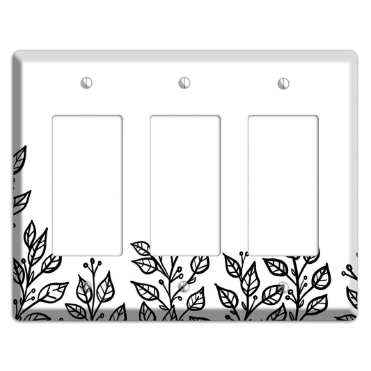 Hand-Drawn Floral 20 3 Rocker Wallplate