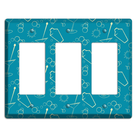 Teal Cocktail Hour 3 Rocker Wallplate