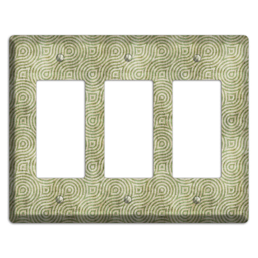 Light Green Swirl 3 Rocker Wallplate